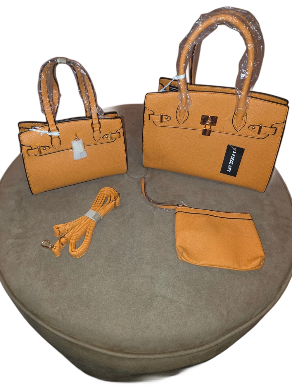 Brand New - Orange 3-Piece Bundle - Large Satchel, Mini Me & Pouch